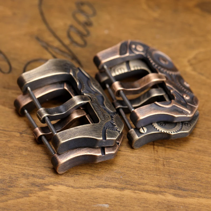 Embossed Aged Bronze Watch Buckle - Image 4