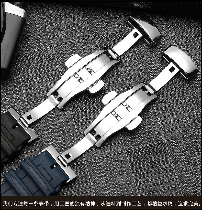 FKM Rubber Waffle Watch Strap - Image 5