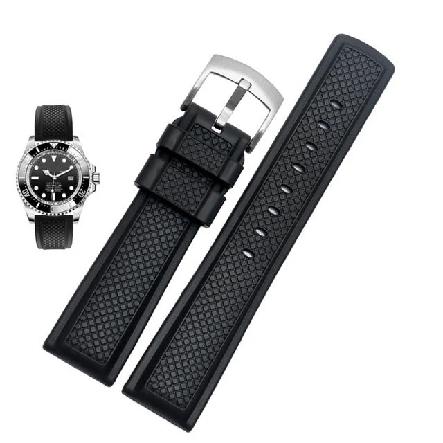 FKM Rubber Waffle Watch Strap - Image 6