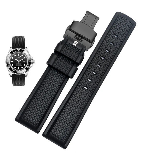 FKM Rubber Waffle Watch Strap - Image 9