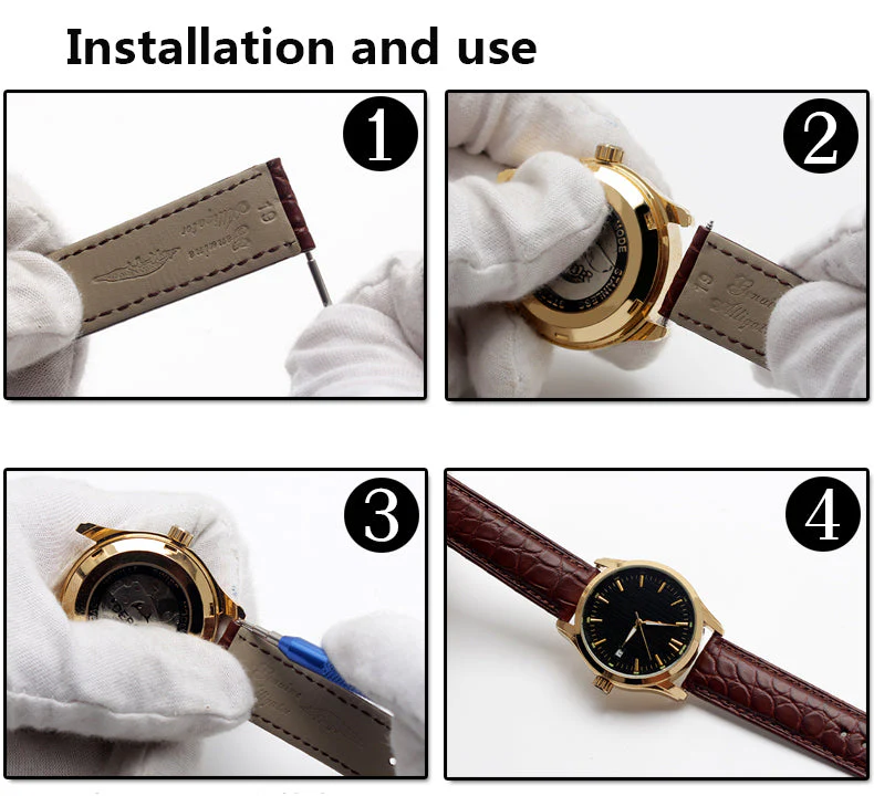 Genuine Leather Rivets Watchband For Big Pilot Watch - Image 15