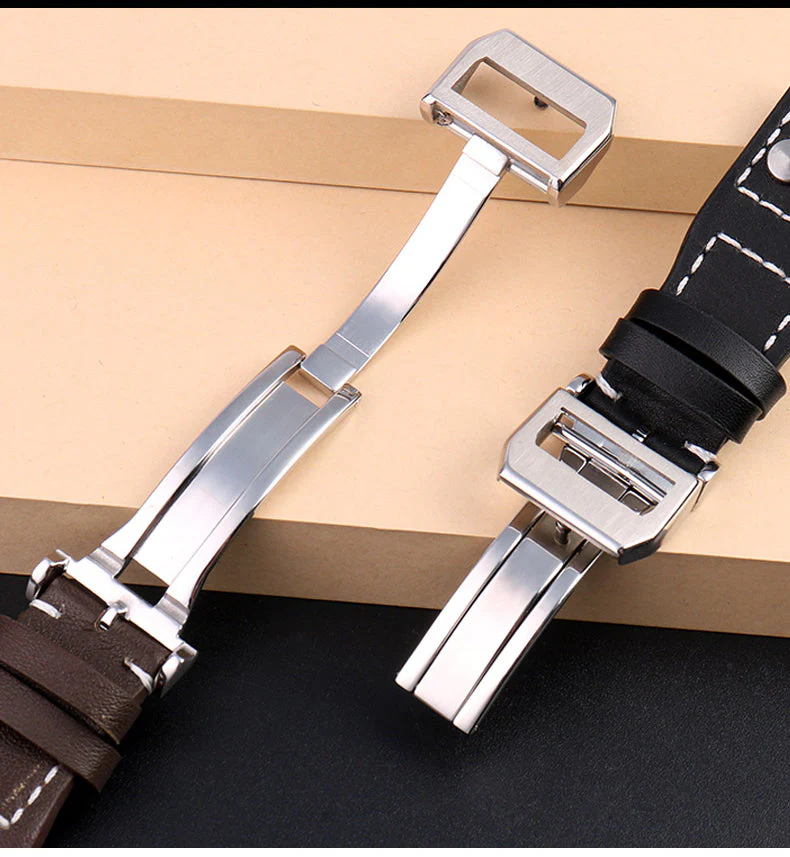 Genuine Leather Rivets Watchband For Big Pilot Watch - Image 8