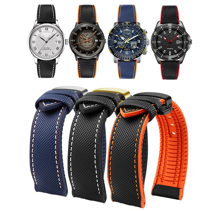 Breathable Rubber Canvas Watch Strap - Image 2