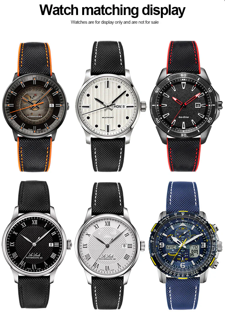 Breathable Rubber Canvas Watch Strap - Image 9