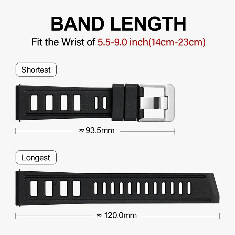 Premium Grade Rubber Dive Watchband - Image 2