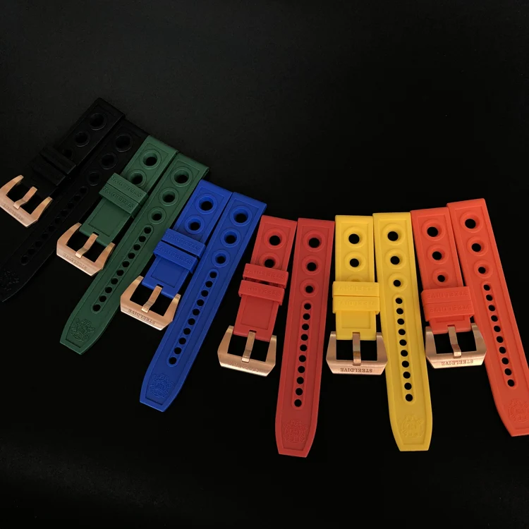 Steedive Rubber Watch Strap with Cusn8 Bronze Buckle - Image 8