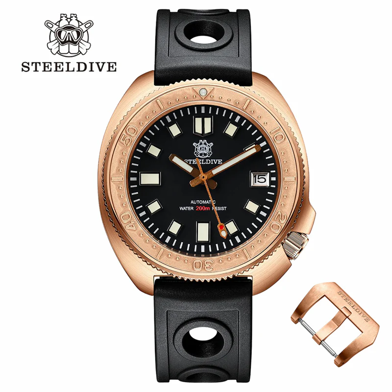 Steeldive SD1970S Bronze 6105 Turtle Diving Watch V2 - Image 4