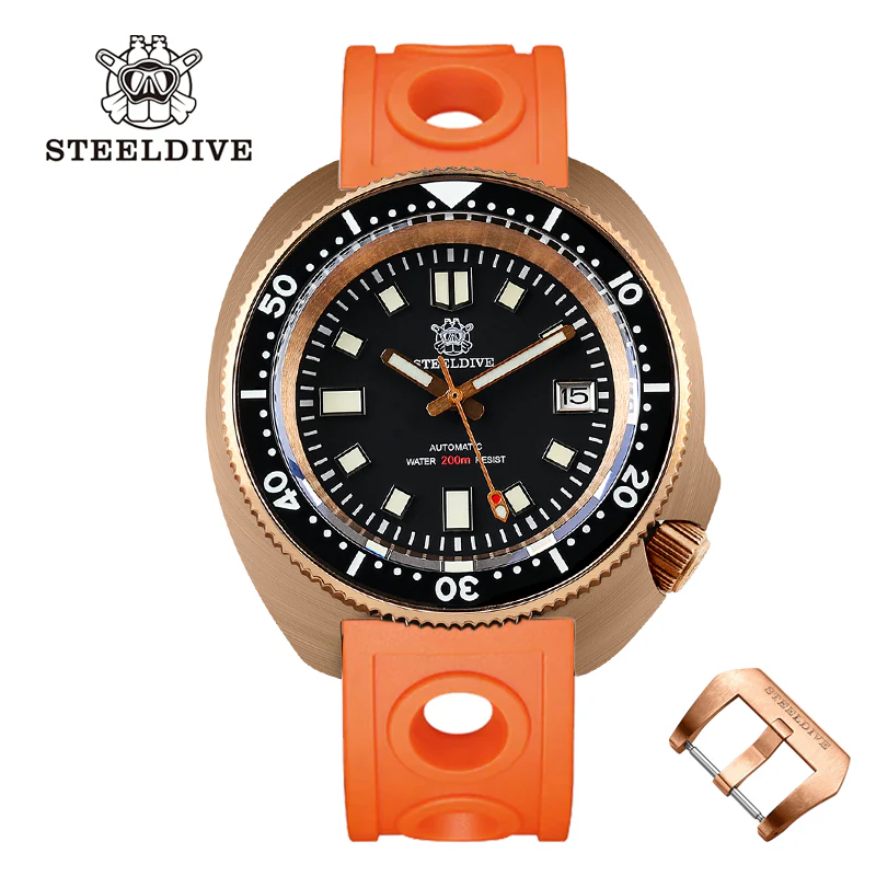 Steeldive SD1970S Bronze 6105 Turtle Diving Watch V2 - Image 6