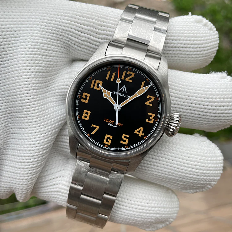 Steelflier 39mm VH31 Pilot Watch SF740V Onion Crown - Image 5