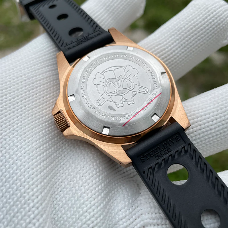STEELDIVE SD1966S Top Hat Sapphire Bronze Watch V2 - Image 9
