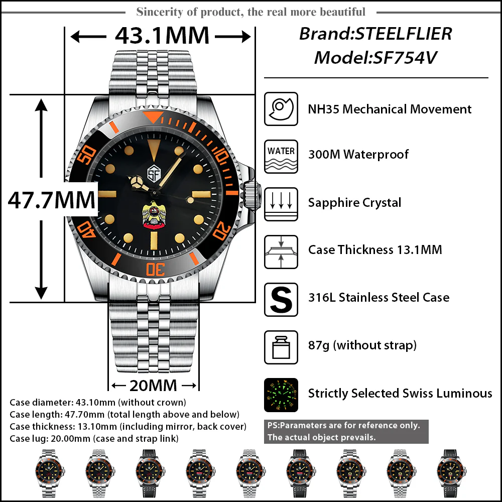 ★WelcomeDeals★Steelflier SF754V Orange Sub Automatic Watch V2 - Image 22